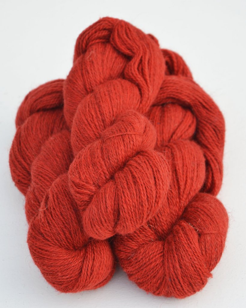 2-ply wool yarn Warm red light 1182