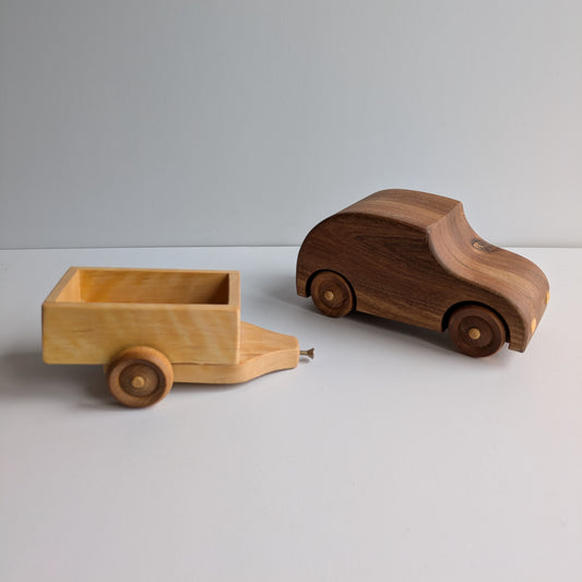 Toy car with trailer