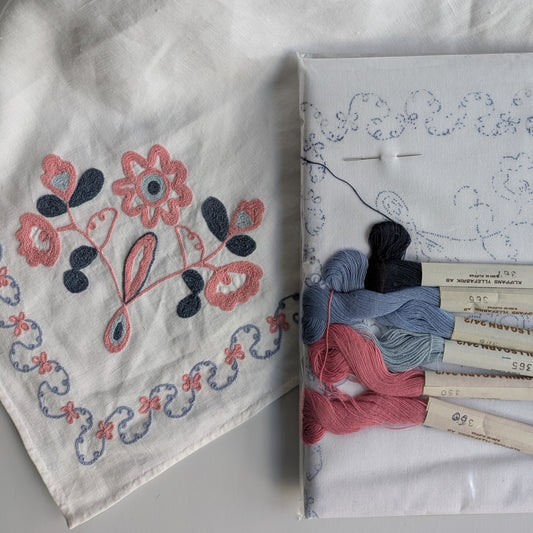 Vånga halskläde materialförpackning/broderisats med beskrivning