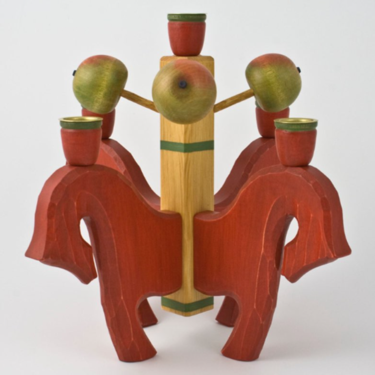 Four-branch candlestick red
