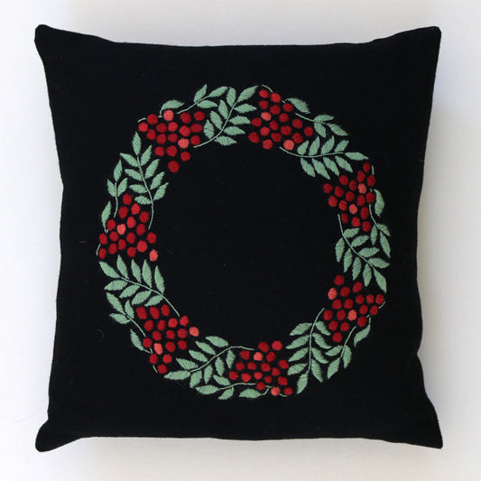 Rowan berries, embroidery kit pillow